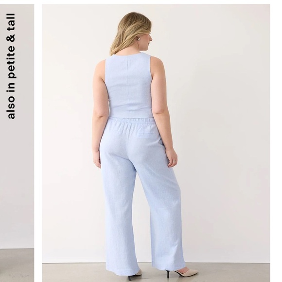 BNWOT - Reitmans Light blue wide leg linen pants - Small Petite - Picture 9 of 10